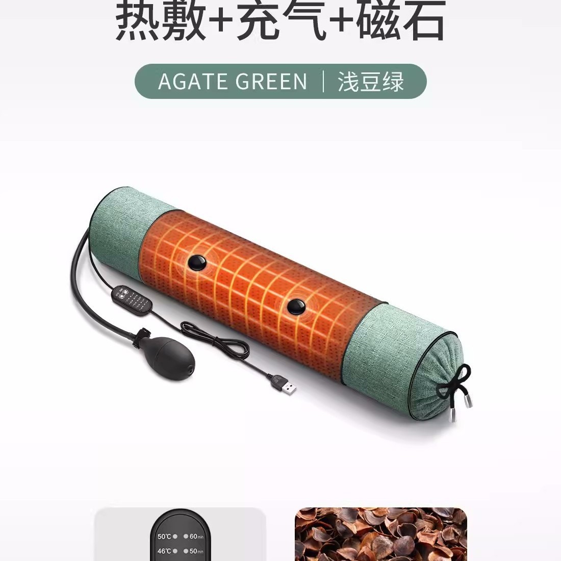 Picture of Cervical Pillow Buckwheat Skin Pillow Cervical Spine Sleeping Special Massage Pillow to Help Sleep Hard Cylinder Single Neck Pillow