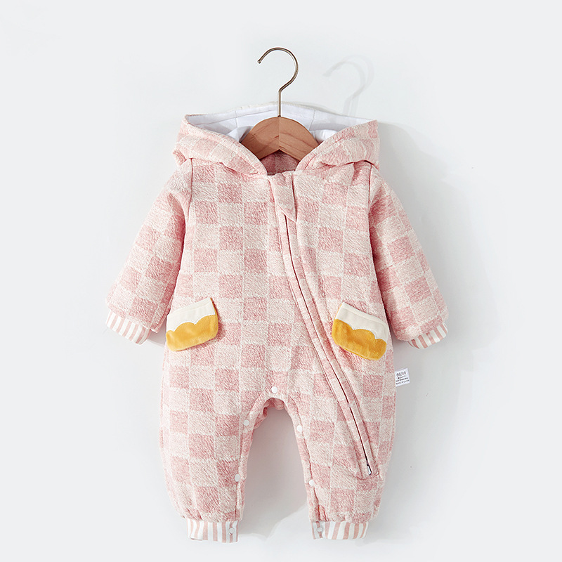 Picture of Factory Direct Supply Baby Jumpsuit Autumn and Winter Outerwear Baby Warm Romper Toddler Winter Thickened Cotton-Padded Outfit for Going Out
