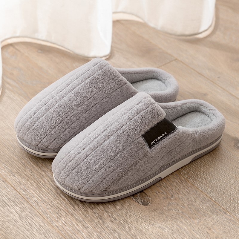 Picture of Home Cotton Slippers for Men, Autumn and Winter Thick-Soled Non-Slip Indoor Warm Plush Slippers for Women, Comfortable at Home