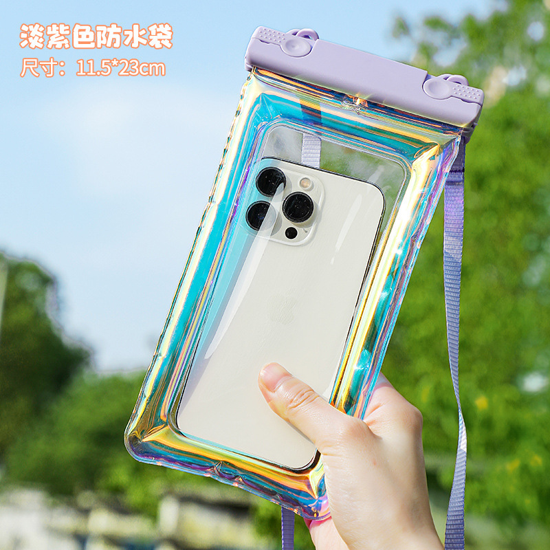 Picture of Laser Airbag Waterproof Bag Touch Screen Underwater Photography Swimming Hot Spring Water Park Drifting Mobile Phone Universal Bag