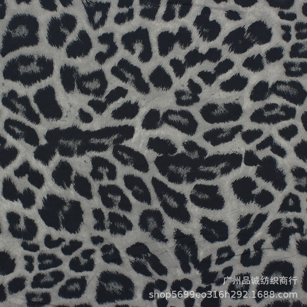 Picture of 100D four-sided elastic printing European and American leopard print chiffon printed cloth cross-border women's clothing dress shirt children's clothing fabric