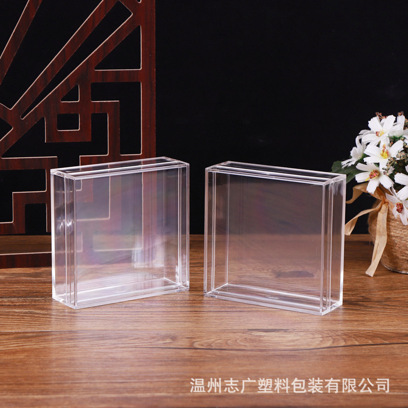 Transparent Crystal tonic packaging box Square 11*11*4 heaven and earth cover PS plastic box gift box storage box