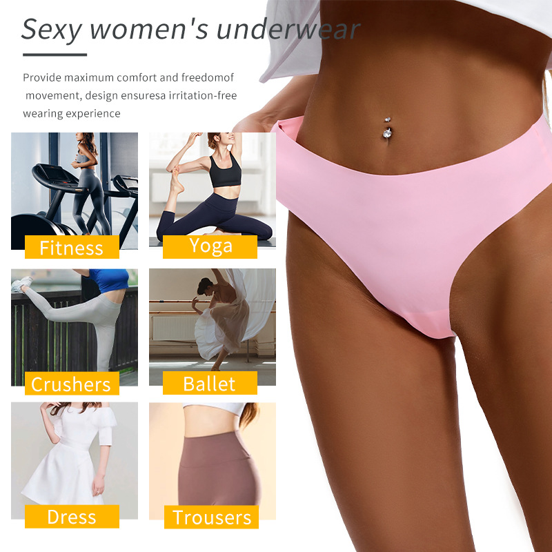 Sexy Lingerie European and American Sports Style Large Size Ice Silk Seamless Quick-Drying One-Piece Thong for Women Factory Direct Sales Foreign Trade