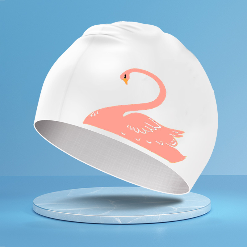 Picture of Adult silicone waterproof swimming cap boys and girls Universal silicone swimming cap increase head swimming cap factory direct sales