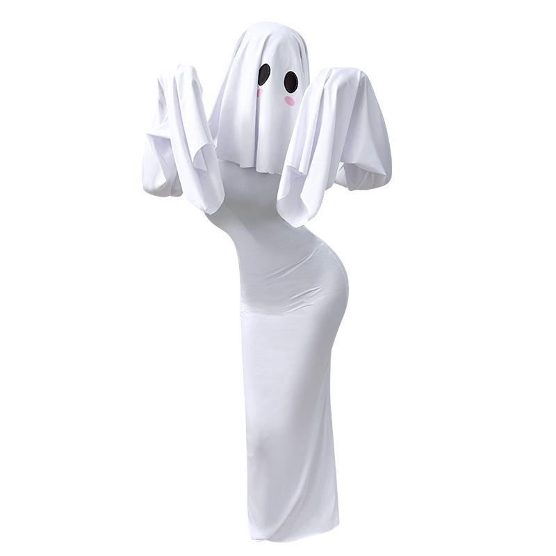 Picture of Halloween New Ghost Mother Cos Dress Lady Apricot Same Style Sexy Backless dress Stage Performance Dress for Women