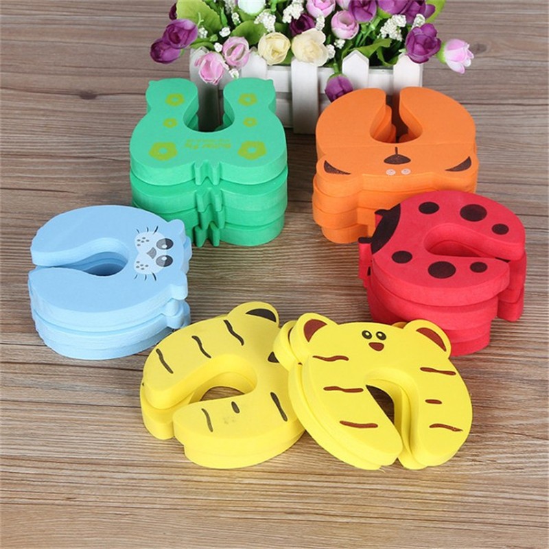 5-Color Cartoon Pattern Safety Door Card, Children's Door Clip, Baby Safety Door Stopper, Thickened Safety Eva Door Stopper