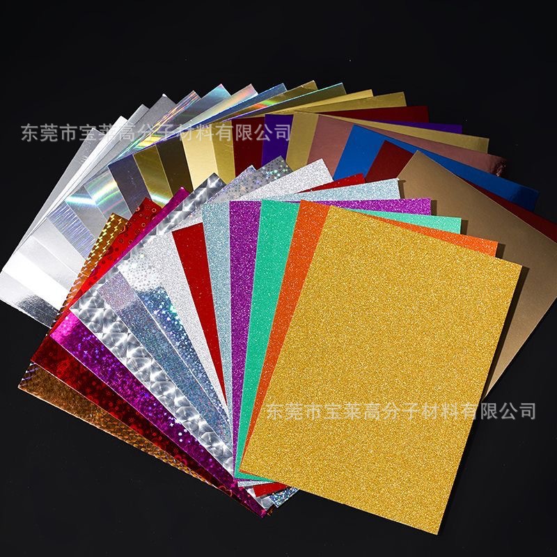 Glitter Paper Cardstock Glitter Paper Gold and Silver Colored Hard Cardstock A4 Kindergarten Craft DIY Materials Non-Shedding