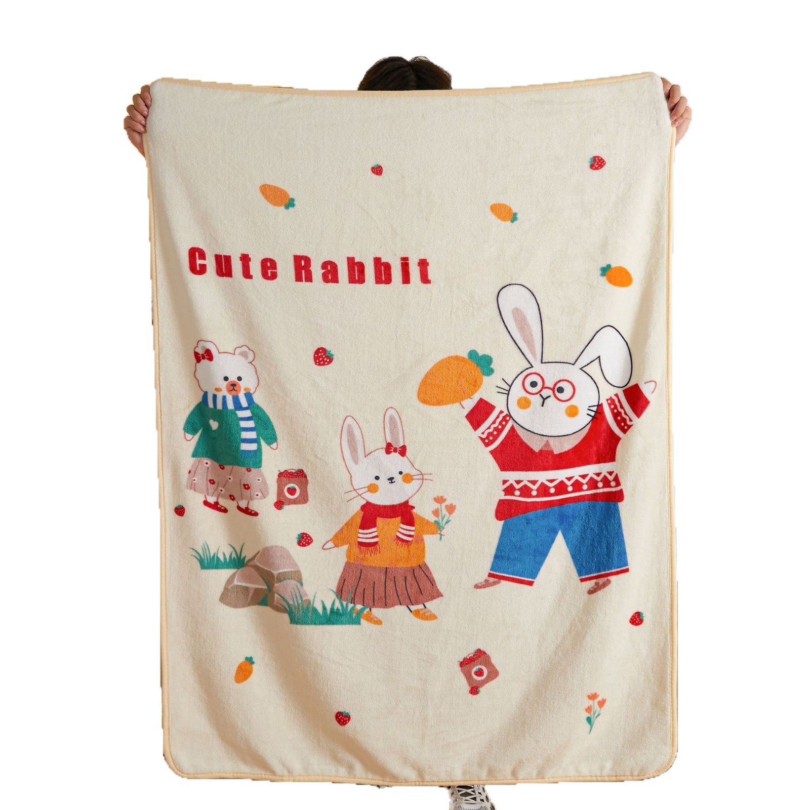 Picture of Children's Blanket Kindergarten Spring and Autumn Baby Coral Fleece Blanket Spring and Summer Single Layer Thin Blanket Office Nap