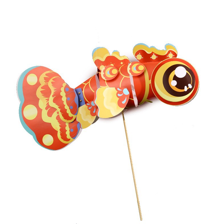 Picture of Year of the Dragon New Year Lanterns Chinese Style Dragon Flying Lanterns DIY Handmade Material Package Kindergarten Satchel Luminous Lanterns
