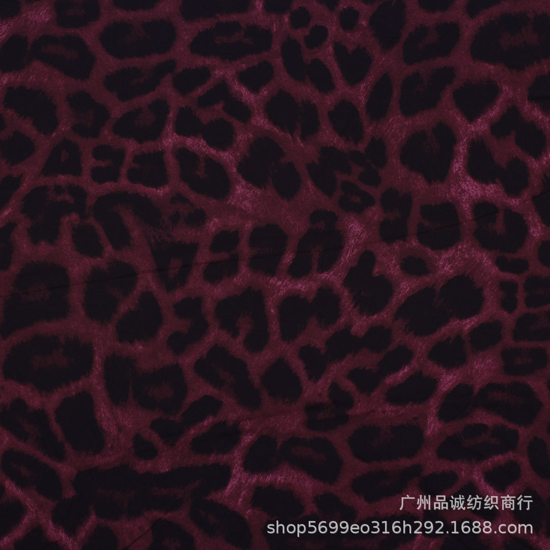 Picture of 100D four-sided elastic printing European and American leopard print chiffon printed cloth cross-border women's clothing dress shirt children's clothing fabric