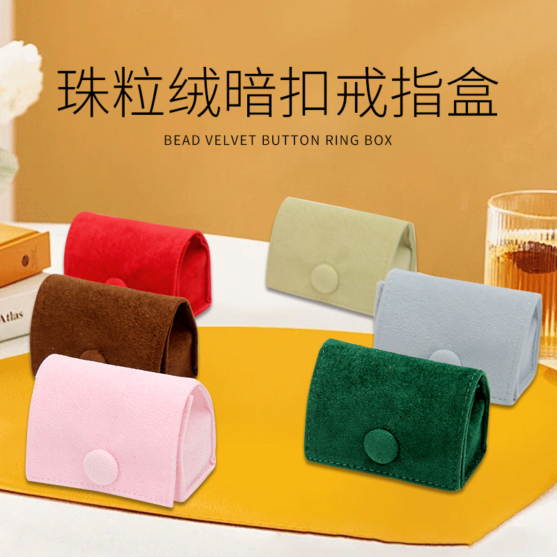 Flip-Top High-End Velvet Jewelry Box, Ring and Earring Packaging Box, Travel Compact and Portable Jewelry Storage Box