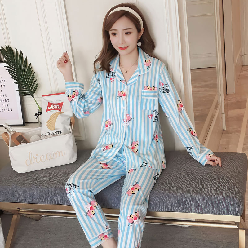 Picture of Japanese Pajamas Women's Spring and Autumn Long Sleeve Cardigan Cute Printed Radish Student Home Clothes suit Cross-border Southeast Asia