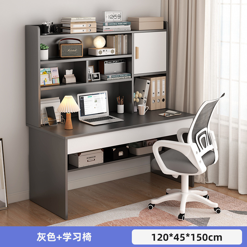 Picture of Student home study desk, children's desk, bookshelf combination table and chair set, simple bedroom, children's writing desk