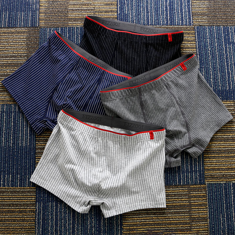 Men's Underwear Men's Cotton Men's Boxer Breathable Large Size Mid-Waist Boxer High-end Underpants Men's Underpants