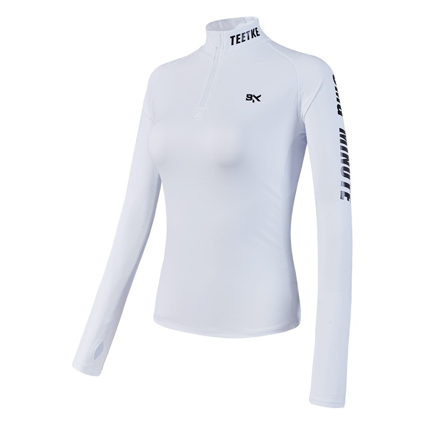 Cross-border Half-zipper Sport Long-sleeved Tight-fit Slim-fit Running Training T-shirt Handsome Yoga Clothes Top New