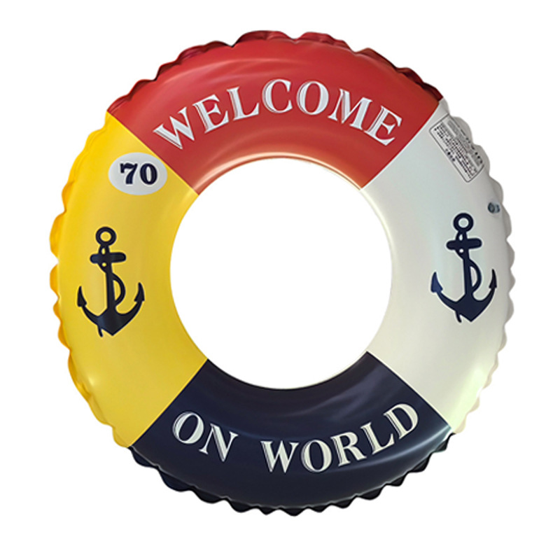 Picture of Factory wholesale thickened children's striped adult swimming ring inflatable underarm ring net red floating ring double airbag swimming ring