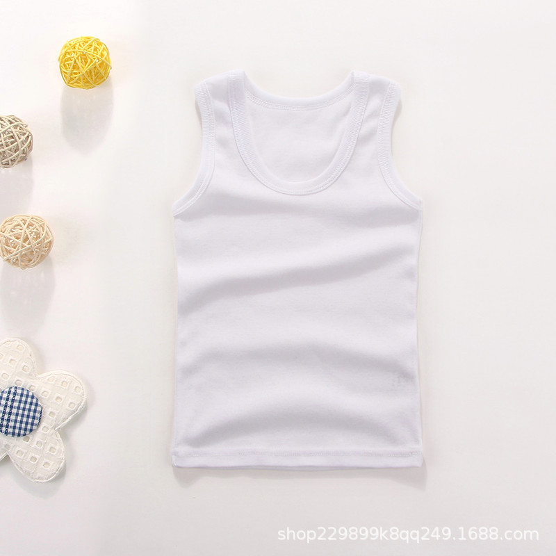 Picture of Children's vest Pure Cotton Boys' I-shaped hurdle girls' small sling children's underwear summer girls' base