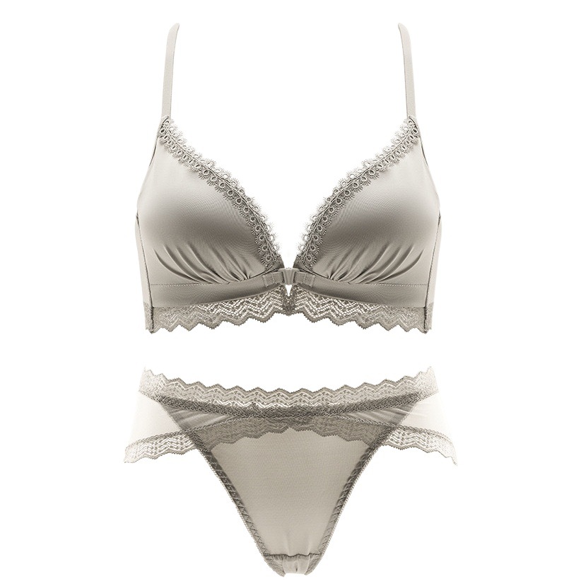 Front Buckle Underwear Women's Small Chest Push-up Thickened Large Breast Anti-sagging Cross-back Bra suit Don't Run Cup