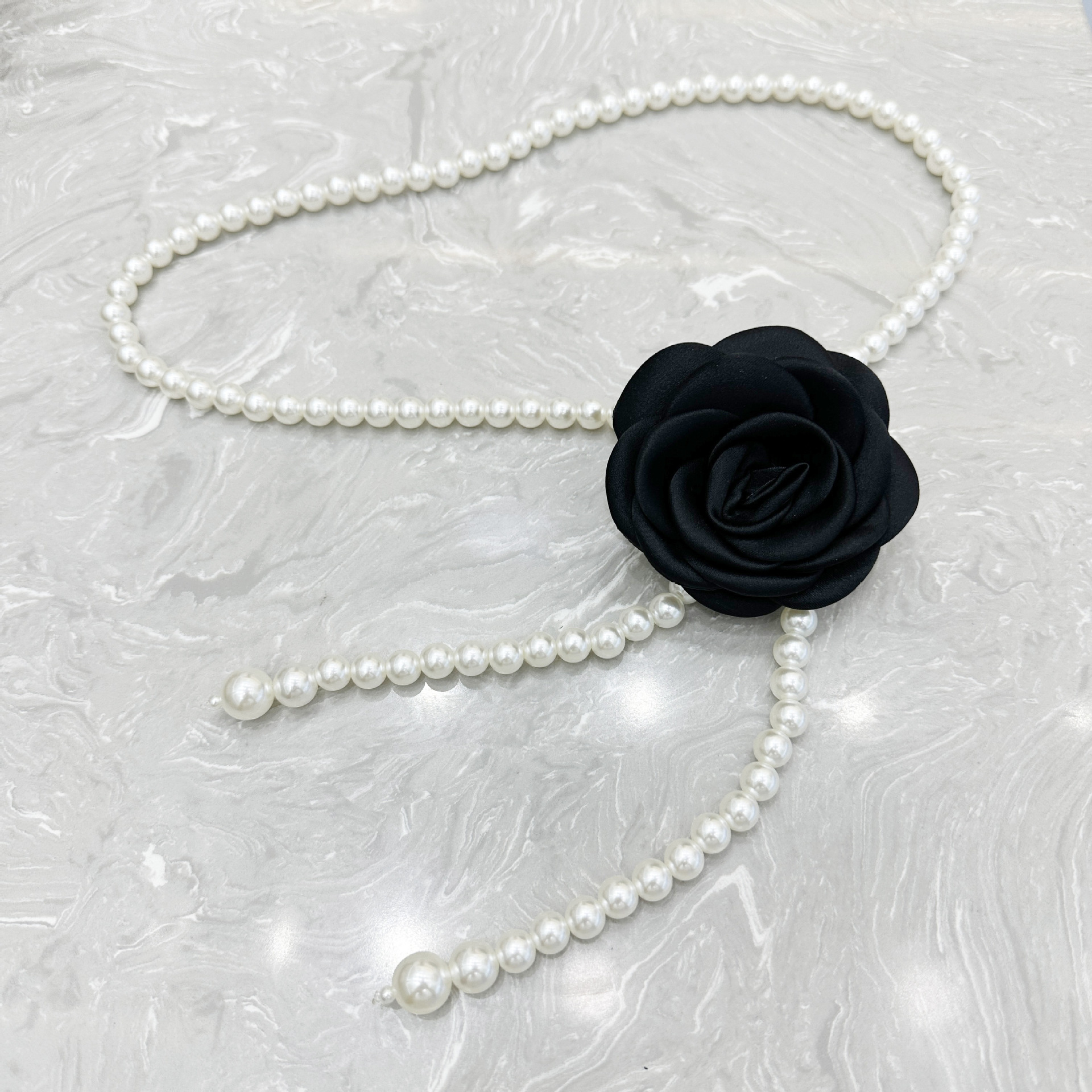 Picture of South Korea Elegant Camellia Pearl Waist Chain Women's Gentle All-match dress Belt High-grade Body Chain