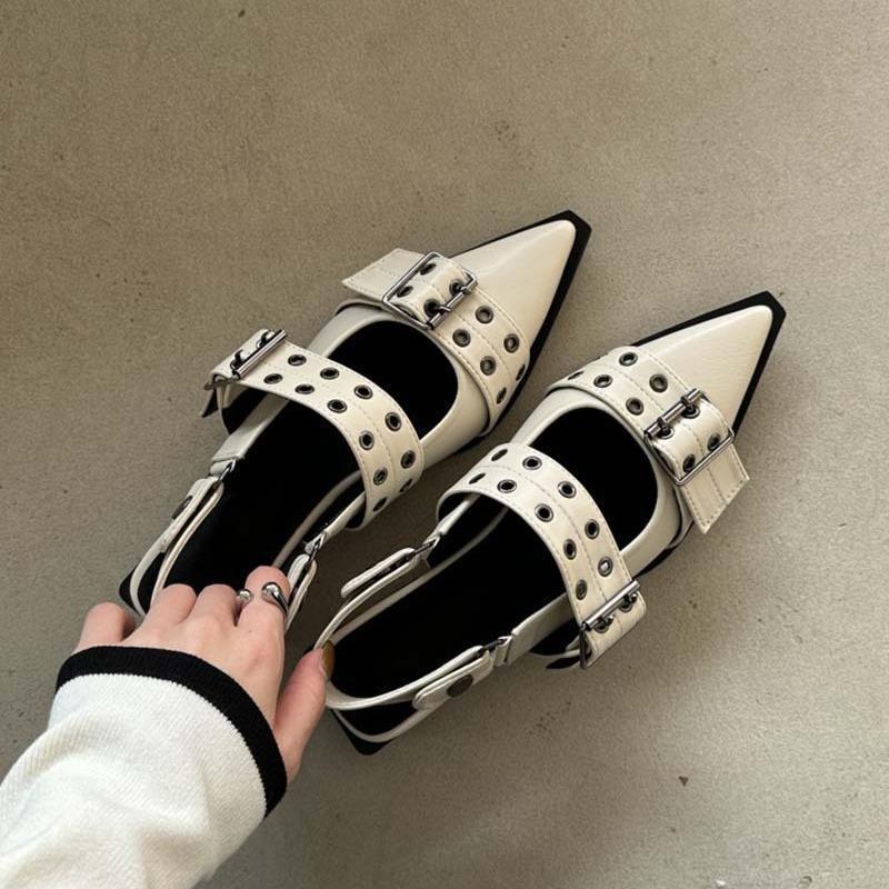French-Style Pointed-Toe Mary Jane Shoes for Women, 2025 Spring Collection, Paired with Skirts, Small Leather Shoes, Retro Chunky Heel Single Shoes for Women
