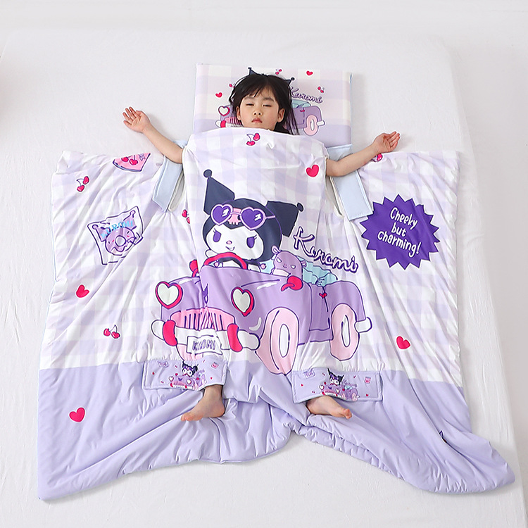 Picture of Class A children's kick-proof quilt artifact summer thin baby sleeping bag big child belly silk summer quilt air conditioning quilt