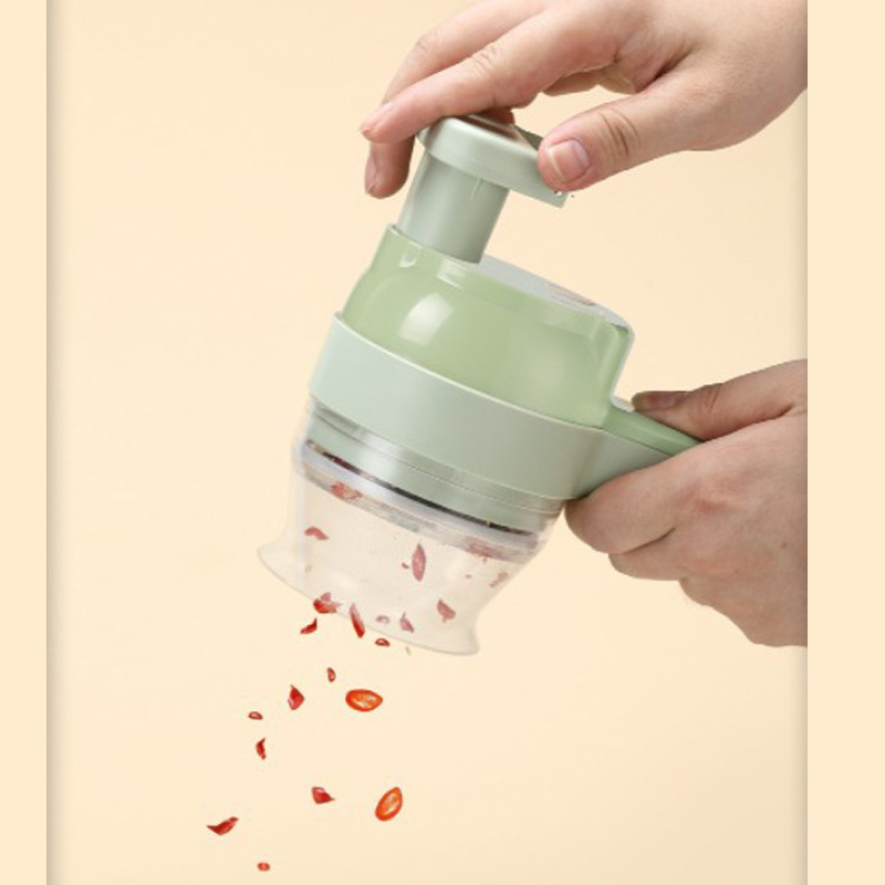 Picture of Gatling Vegetable Cutter New Multi-functional Household Slicing Artifact Storm Electric Garlic Stamping Supplemental Handheld Cooking Machine