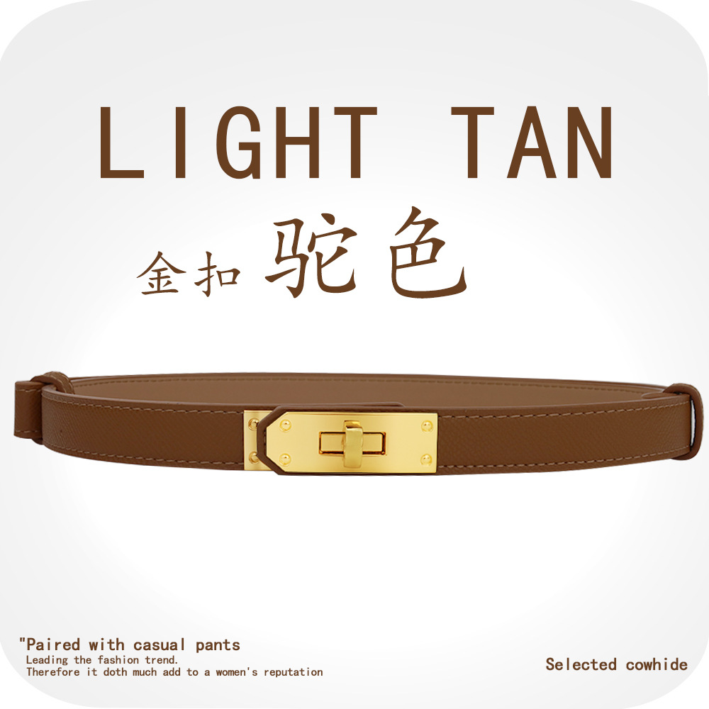 Women's High-end Belt Women's Fine Genuine Leather Fashionable Waist Decoration Waist Seal Cowhide Belt with dress All-match Decoration
