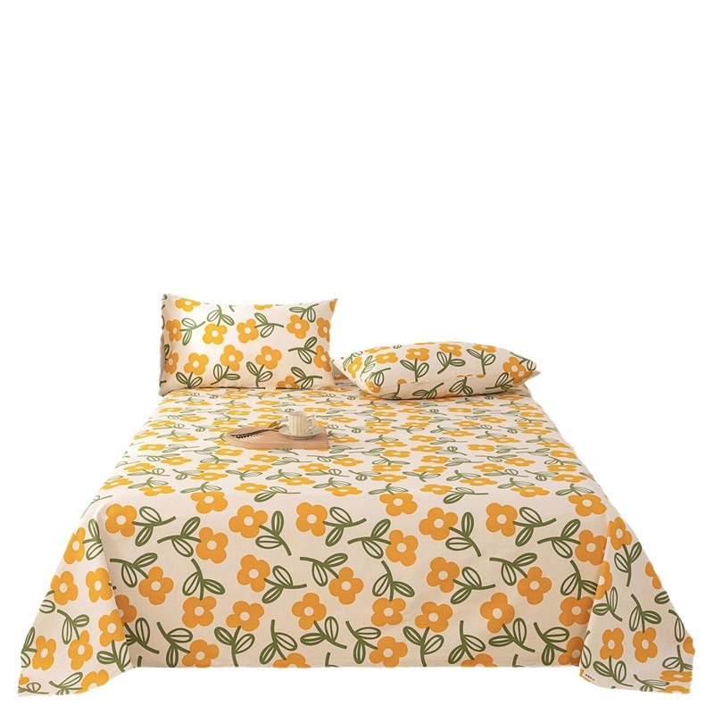 Picture of Pure Cotton Thickeneded Old Coarse Cloth Bed Sheetss 100 Cotton Maternal and Infant Grade Old Coarse Cloth Mat Bed Sheets Dormitory Single Three-Piece Set 2