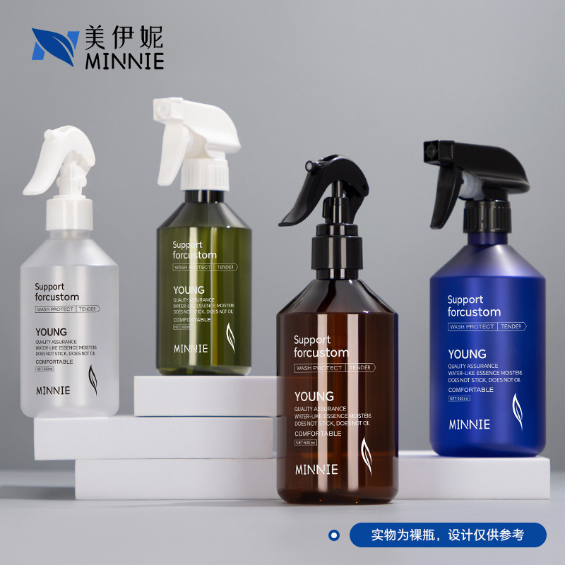 Slanted Shoulder 500ml Spray Bottle Hand-Button Square Gun Alcohol Bottle Cleaner Disinfectant Pet Plastic Empty Bottle