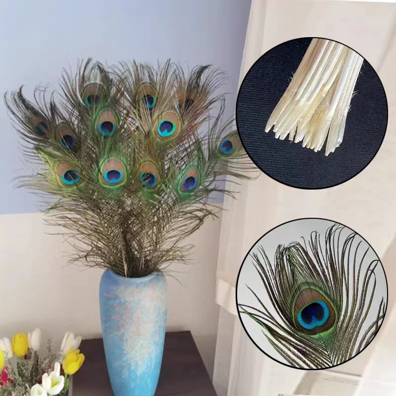 Peacock Feather 25-100cm Peacock Feather Tail Wholesale Accessories Feather Home Ornaments diy Vase Decoration