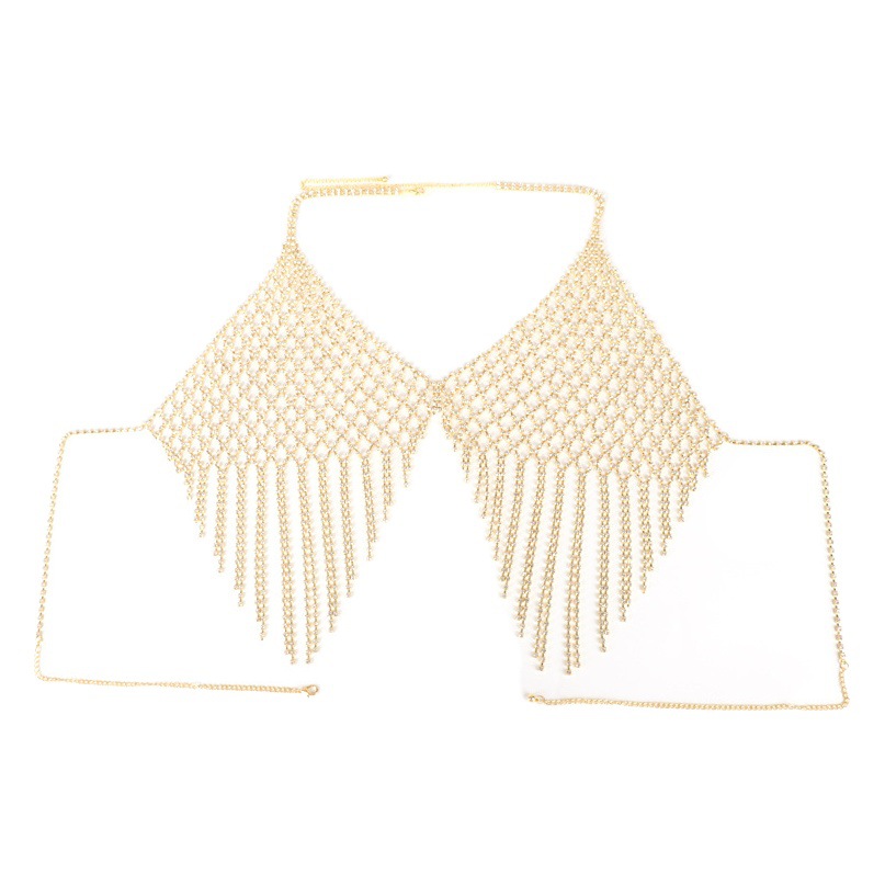 Europe and the United States cross-border hot chest chain nightclub beach fashion full diamond chest chain sexy bikini tassel body chain