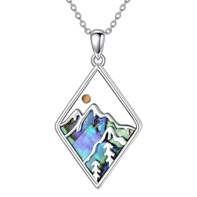 Charming Jewelry Amazon Cross-Border Simple Faith Geometric Hill Mustard Seed Stainless Steel Pendant Necklace