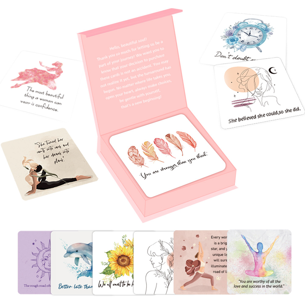 Picture of Cross-border New Products Encourage Greeting Cards 50 European and American Women Definitely Positive ins English Cartoon Set Inspirational Cards