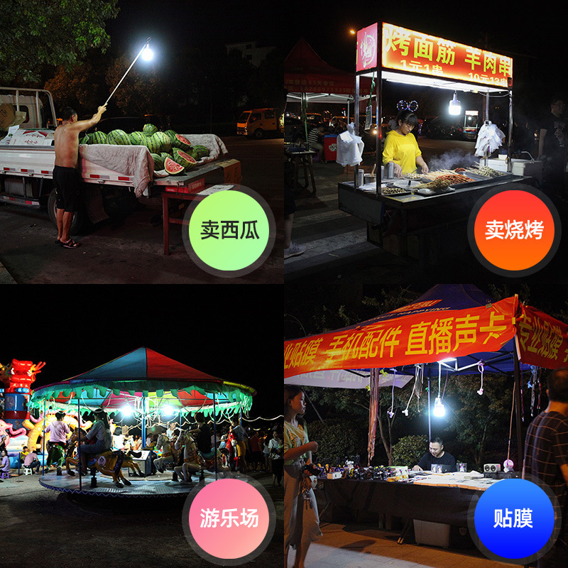 Picture of LED Rechargeable Light Bulb Power Outage Emergency Lighting Household Super Bright Outdoor Camping Light Night Market Stall Light