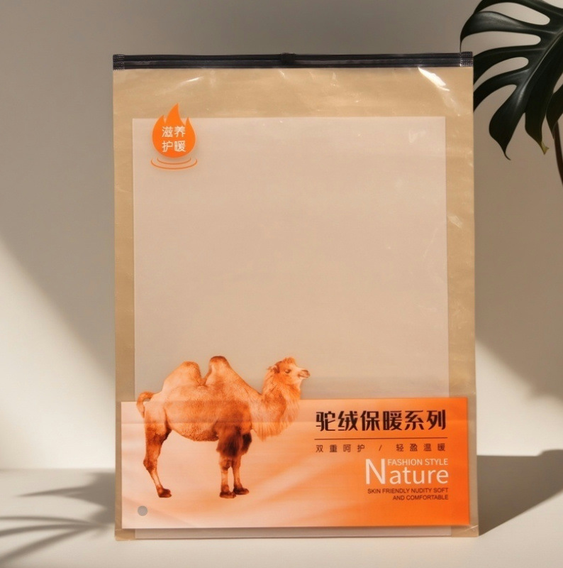 fleece-lined clothes packaging bag thermal underwear leggings transparent bag heating underwear suit pants perforated film bag