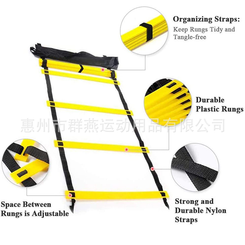 Picture of Agile Ladder Set Rope Ladder Jumping Lattice Ladder Speed Ladder Logo Dish Resistance Umbrella Set Factory Football Training Agile Ladder