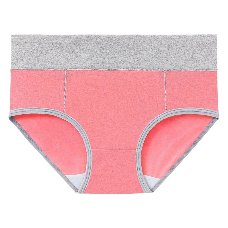 4 Pack Combination Cross-border Trade Mid-waist Hip in stock Cotton Colorblock Panties Women Amazon Plus plus size