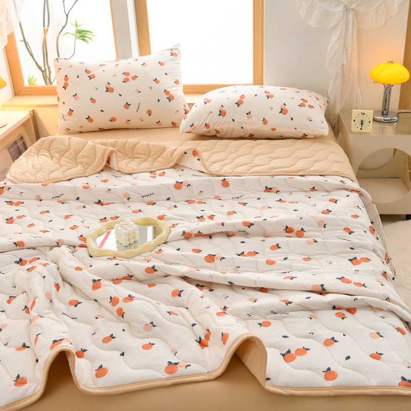 Picture of New Type A Knitted Cotton Summer Quilt Single Double Student Dormitory Summer Air-conditioning Quilt Children's Thin Quilt Washable