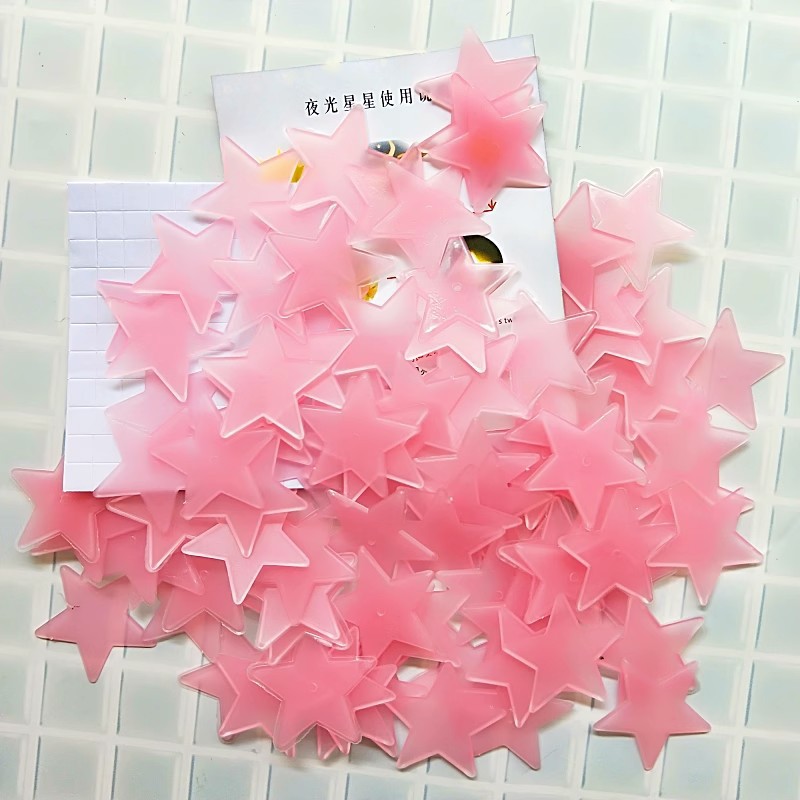 Picture of Luminous Star Stickers 3D Stereo Baby's Breath BeDroom Decoration Paintings 3cm Fluorescent Star Stickers Self-aDhesive Stereo Luminous Stickers
