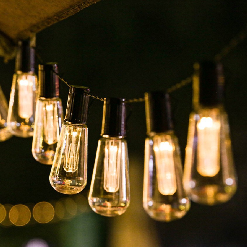 Solar Edison Bulb String Lights Nostalgic Long Courtyard Garden Outdoor Camping Decorative Lights Outdoor Atmosphere Lights