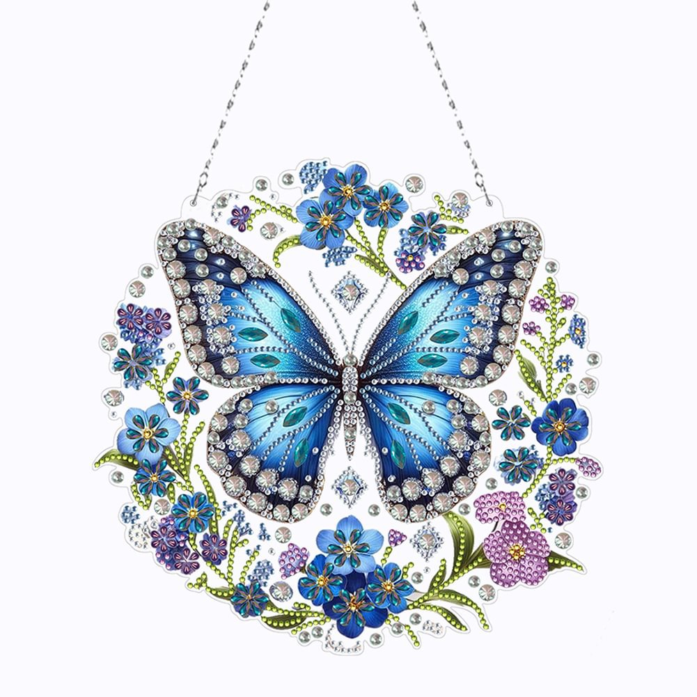 Cross-mirror new diamond painting acrylic material single-sided crystal diamond door colorful butterfly factory outlet