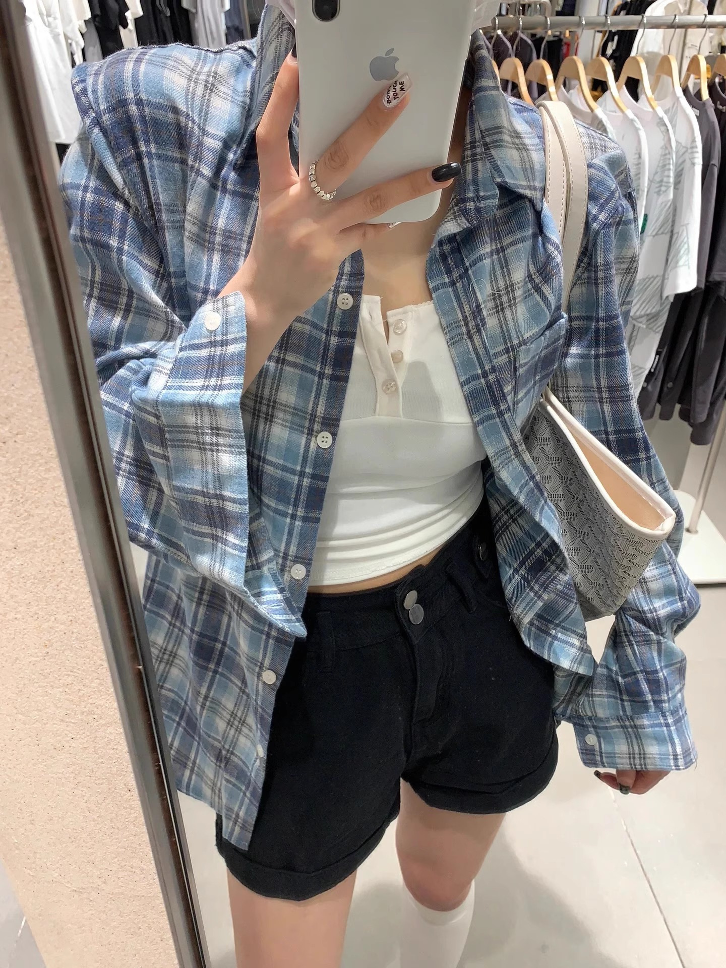 American Style Retro Plaid Shirt Women's Spring and Summer New Design Sense Niche Loose Casual Style Long Sleeve Top