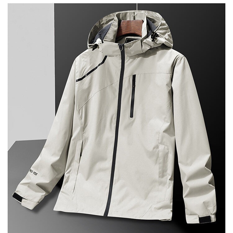 Solid Color Outdoor Jacket Couple Hooded Mountain Sports Jacket Jacket Jacket for Men and Women Spring and Autumn Windproof Jacket Printable