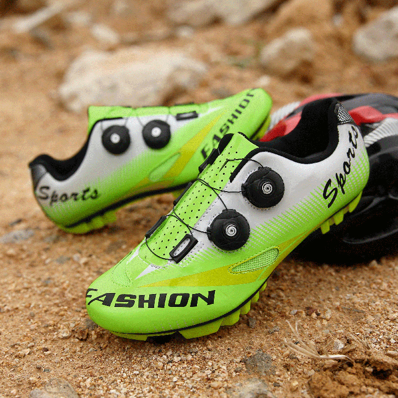 Casual lockless cycling shoes men's summer new breathable hard bottom mountain bike shoes lock shoes women's road bike self-locking shoes