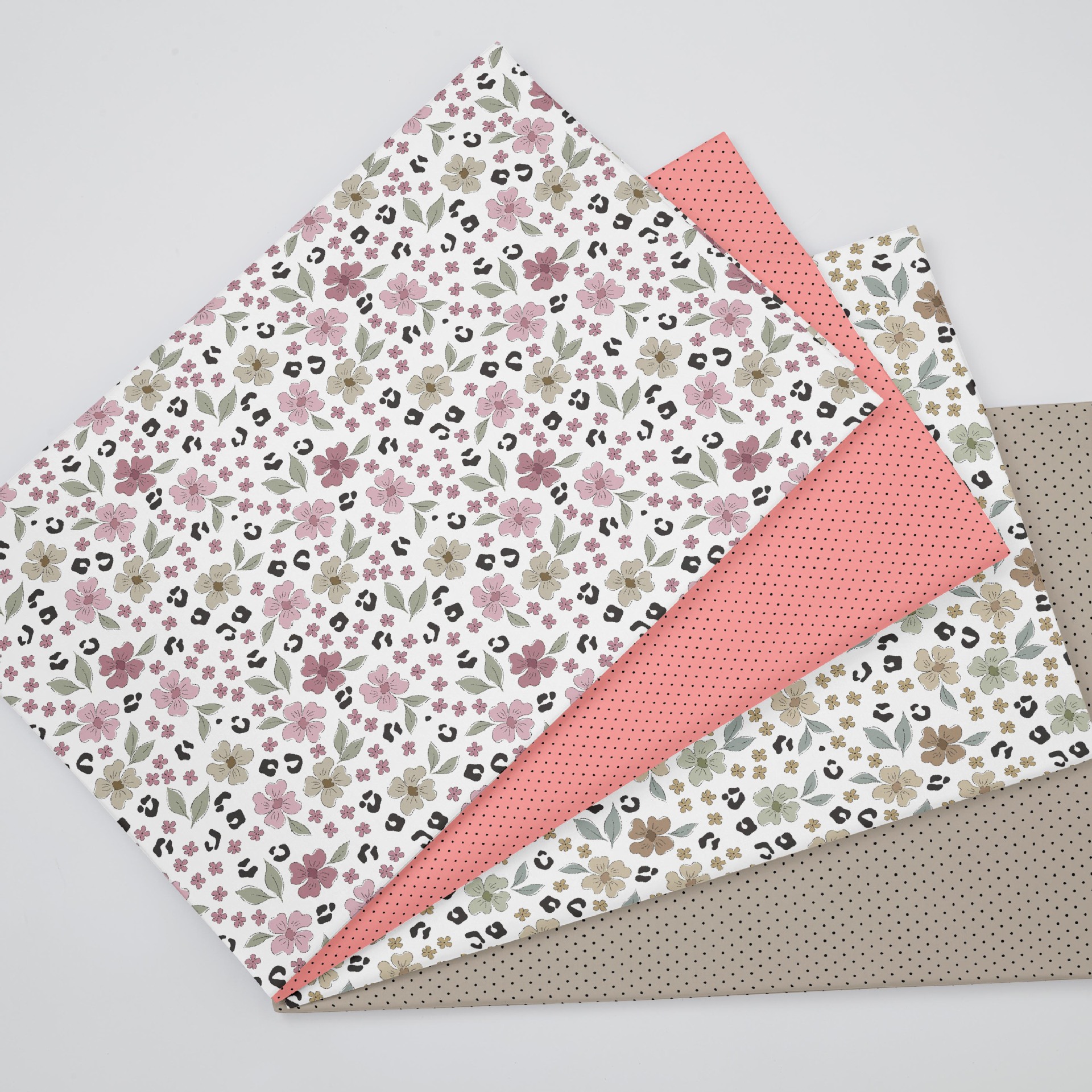 Wholesale Supply of 1.6m Widths 133*72 Twill Digital Printed Fabric Floral Polka Dot 40S Jet Cotton Fabric