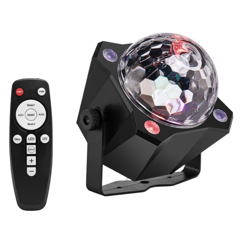 Cross-Border New Led Purple Light Stage Light Strobe Sound Control Colorful Led Mini Stage Atmosphere Light Magic Ball Light