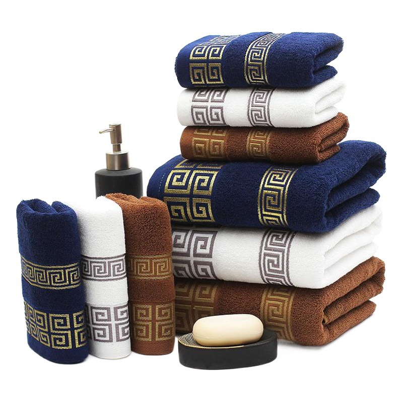 Towel Manufacturer Wholesale Cotton Dark Strand Yarn Pattern Break Towel Bath Towel Foreign Trade Cross-Border Gift Advertising Logo