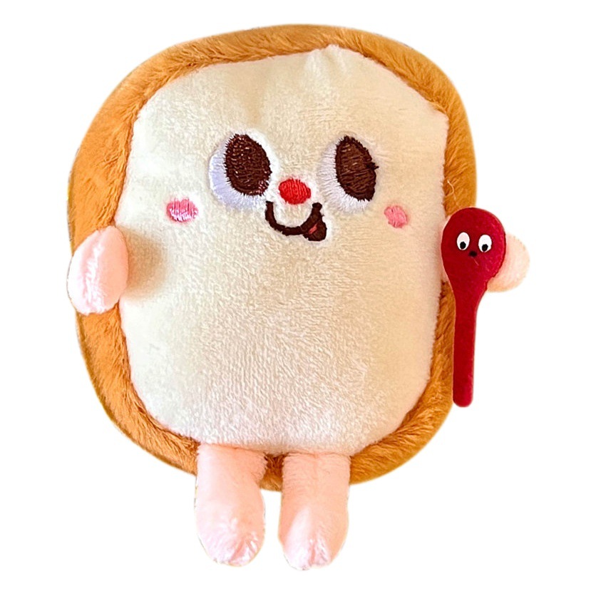 Cute Creative French Fries Hamburger Doll Pendant Backpack Couple's Plush Hanging Girl Car Keychain Small Doll