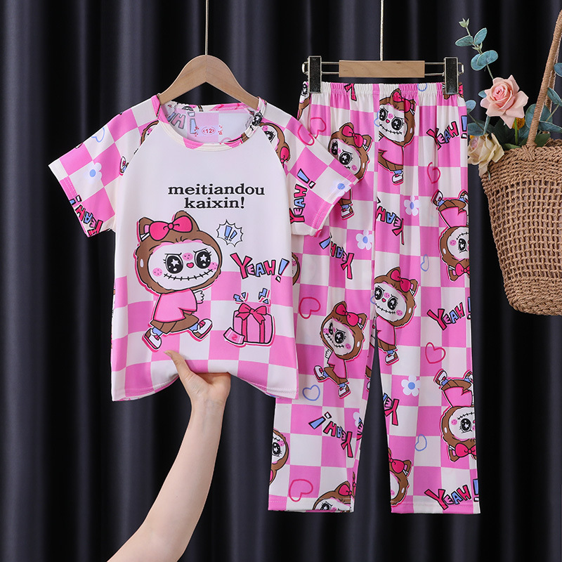 Picture of New Spring and Summer suit Cartoon Short-sleeved Trousers for Boys and Girls Zhongdai Children's Stetzai Pajamas Home Clothes Cross-border Wholesale