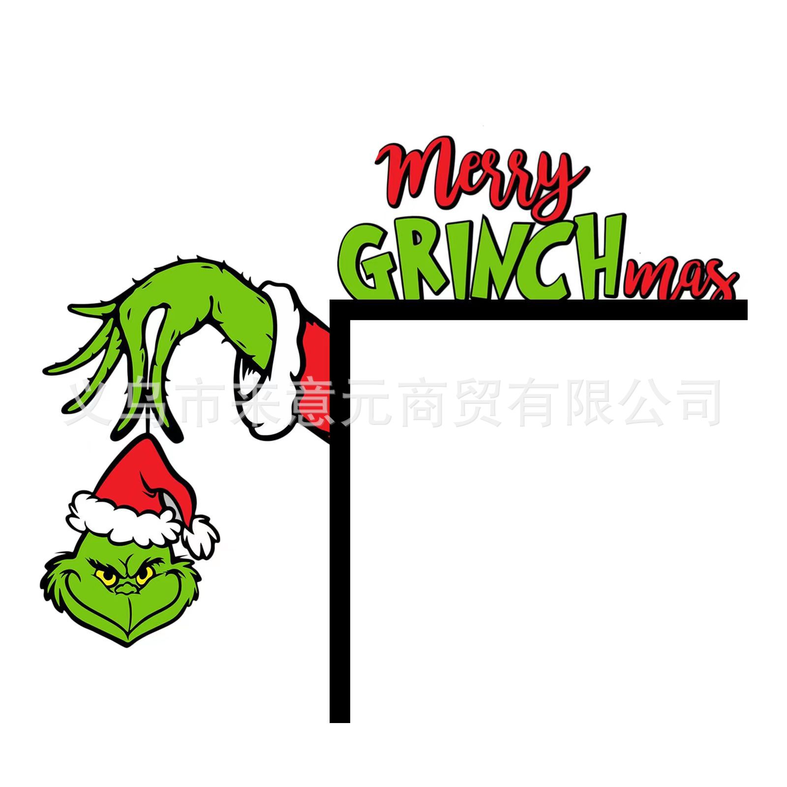Christma Christmas Grinch Decorative Wooden New Foreign Trade Listing Creative Decorative Green Hair Holiday Party